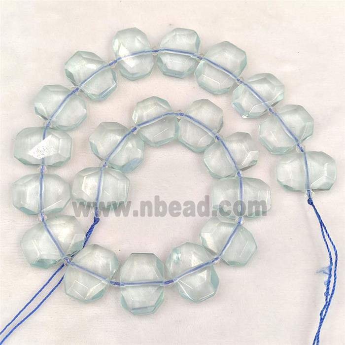 Blue Quartz Glass Rectangle Beads Faceted