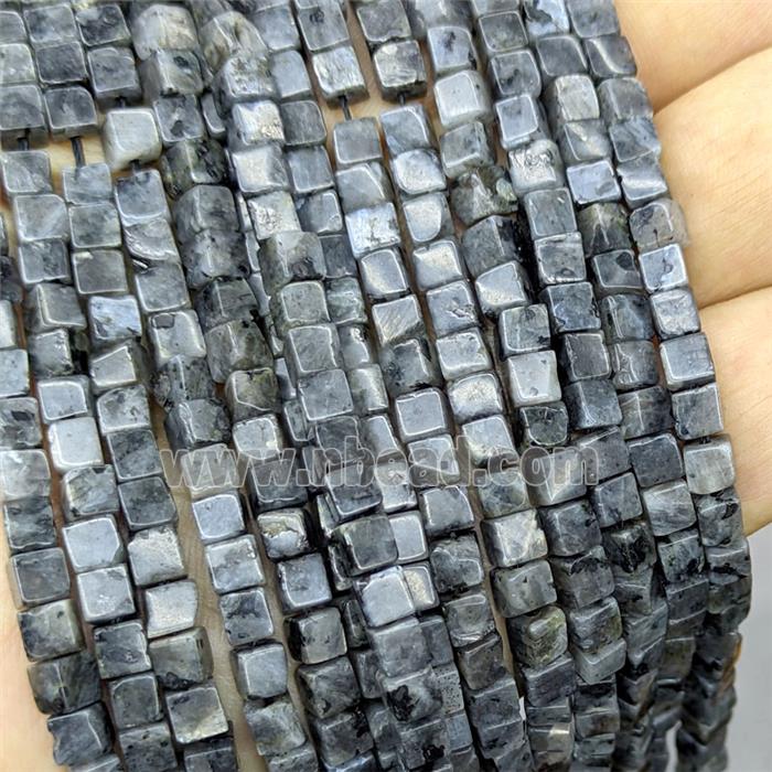 Black Labradorite Cube Beads