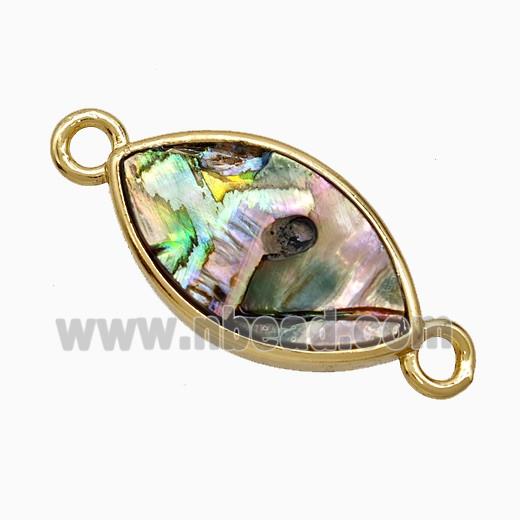 Abalone Shell Eye Connector Gold Plated