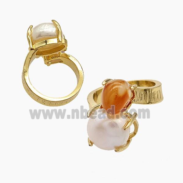 gemstone Ring, Gold plated