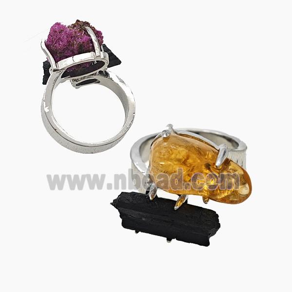 gemstone Ring, Platinum plated