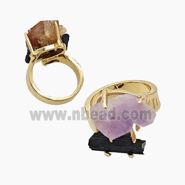 gemstone Ring, Gold plated