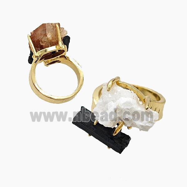 gemstone Ring, Gold plated
