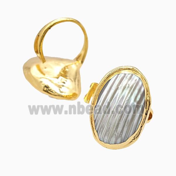 Mabe Shell Copper Rings Gold Plated