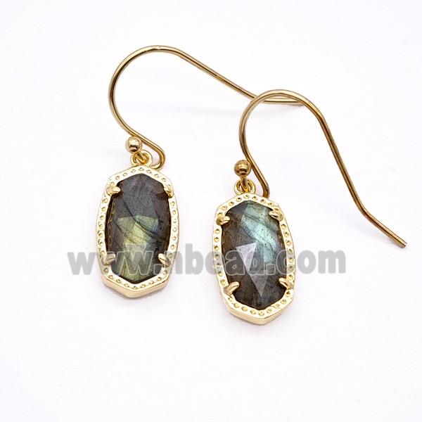 Gemstone Earring Hoop, Gold Plated