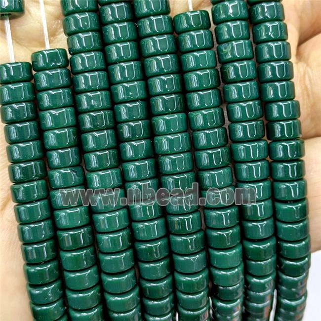 Deepgreen Jadeite Glass Heishi Beads