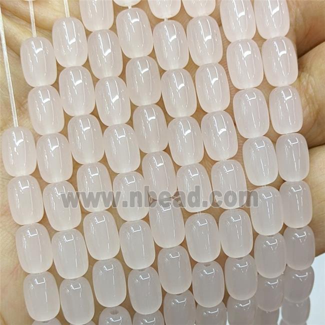 Pink Jadeite Glass Barrel Beads