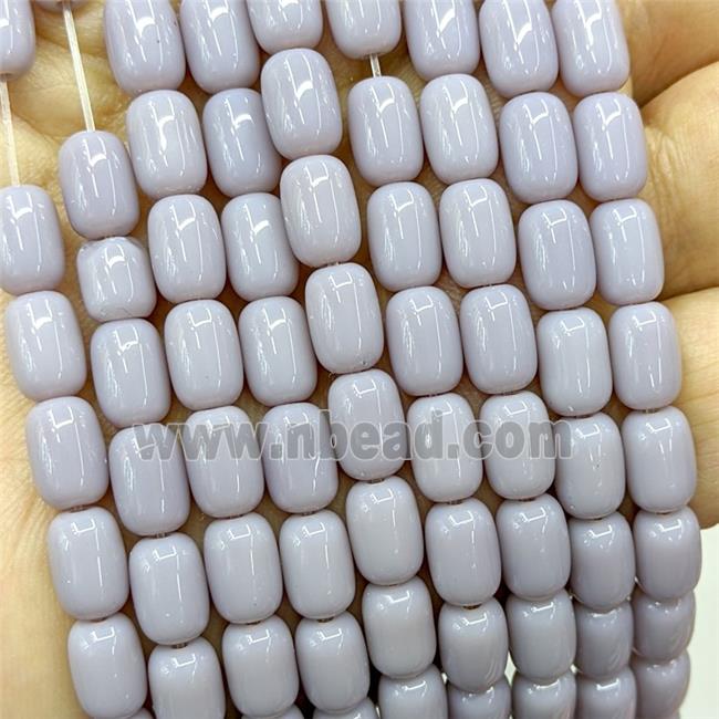 Gray Jadeite Glass Barrel Beads