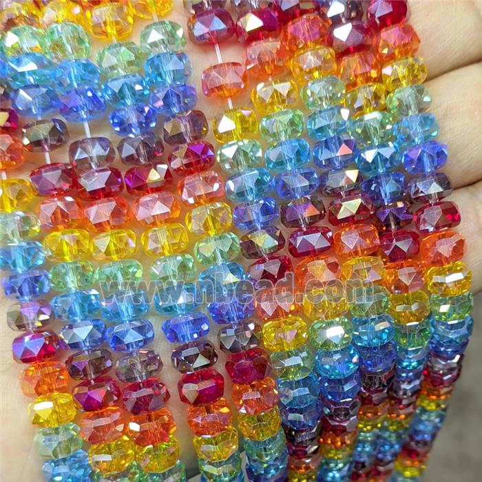 Crystal Glass Rondelle Beads Faceted Mixed Color