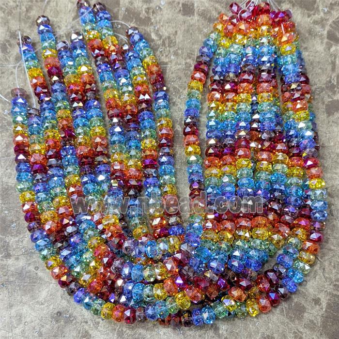 Crystal Glass Rondelle Beads Faceted Mixed Color