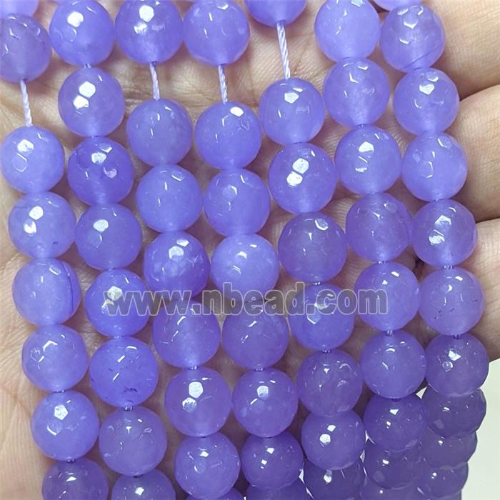 Lavender Jade Beads Dye Faceted Round
