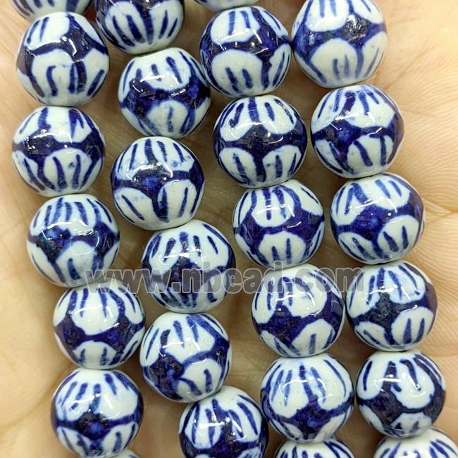 Porcelain Round Beads Blue