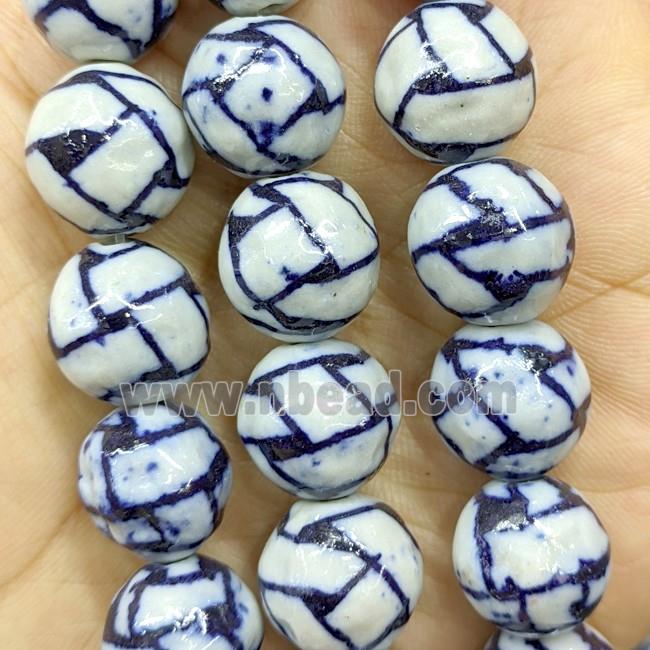 Porcelain Round Beads Blue