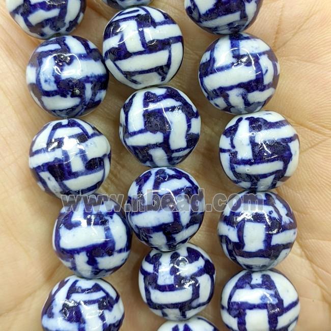 Porcelain Round Beads Blue