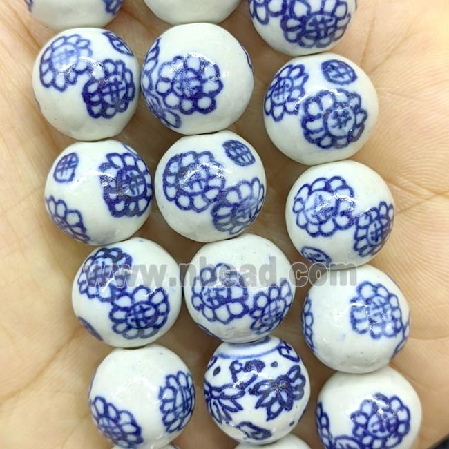 Porcelain Round Beads Blue