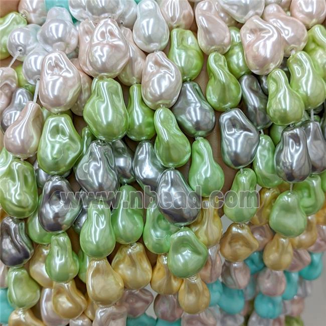 Baroque Style Pearlized Shell Beads Freeform Mixed Color