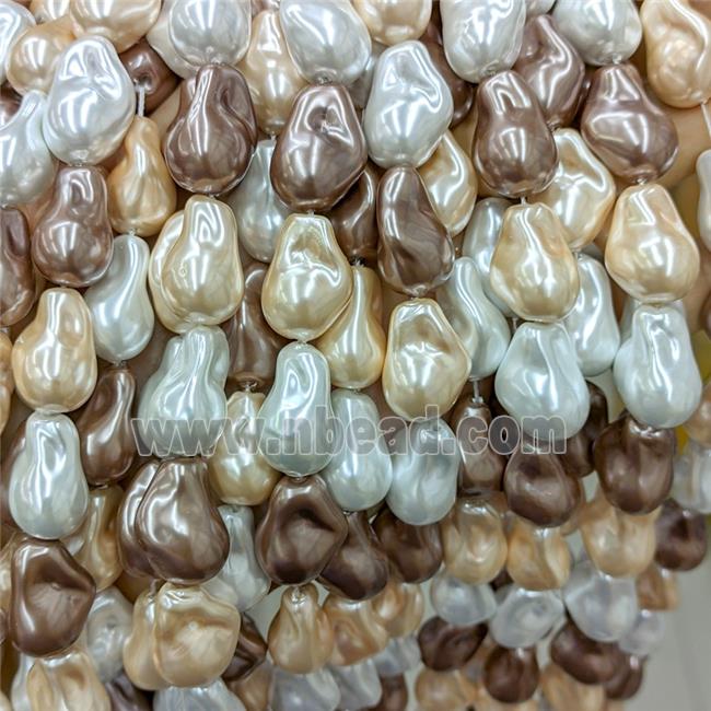 Baroque Style Pearlized Shell Beads Freeform Mixed Color
