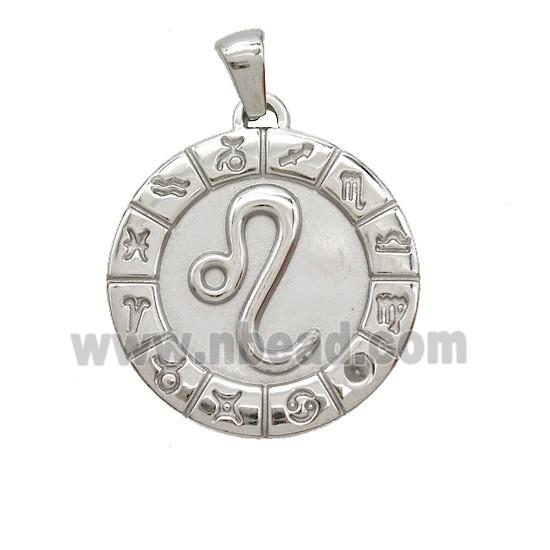 Raw Stainless Steel Symbols Pendant Zodiac Leo