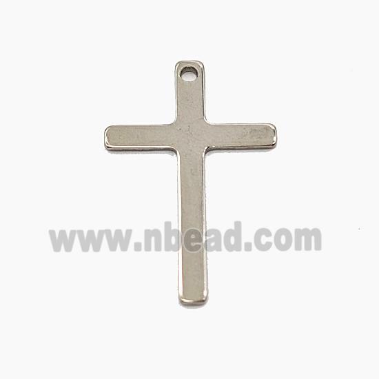 Raw Stainless Steel Cross Pendant
