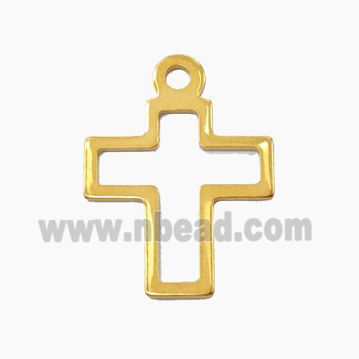 Stainless Steel Cross Pendant Gold Plated