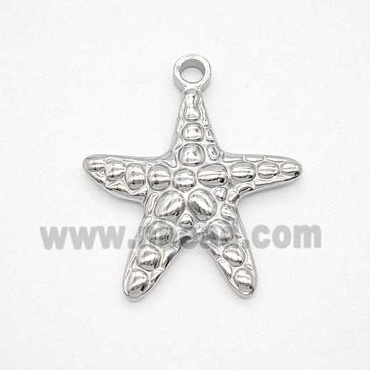 Raw Stainless Steel Starfish Pendant