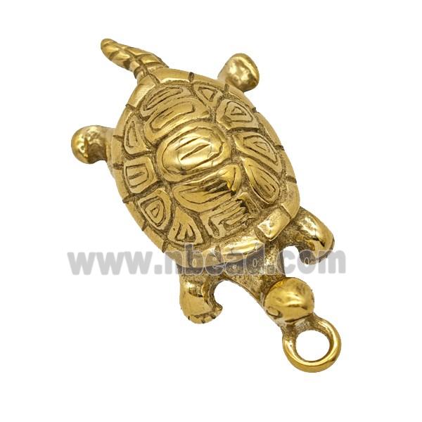Stainless Steel Tortoise Pendant Gold Plated
