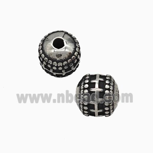 Stainless Steel Tube Beads Antique Silver