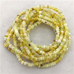 Natural Yellow Opal Bracelet Stretchy Rondelle, approx 4mm
