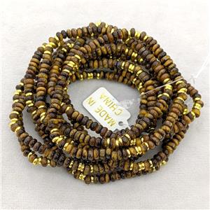 Natural Tiger Eye Stone Bracelet Stretchy Rondelle, approx 4mm