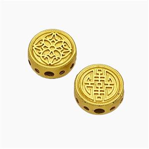 Copper Button Beads Gold Plated, approx 10mm