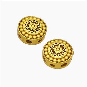 Copper Button Beads Gold Plated, approx 10mm