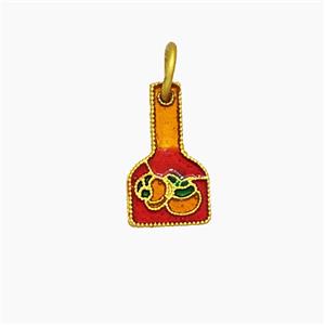 Copper Winebottle Pendant Painted Gold Plated, approx 7-12mm