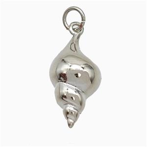 Copper Nautilus Shell Pendant Platinum Plated, approx 10-20mm