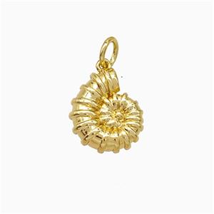 Copper Spiral Shell Pendant Gold Plated, approx 11-12mm