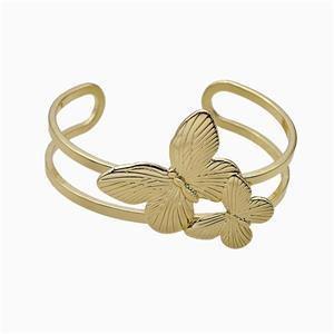 Copper Butterfly Bangle Gold Plated, approx 20mm, 30mm, 50-60mm dia