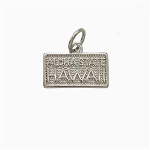 Copper Hawaii Pendant Aloha State Nameplate Platinum Plated, approx 7-13mm