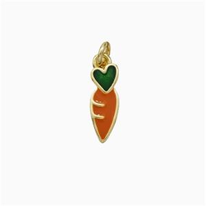Copper Carrot Pendant Enamel Gold Plated, approx 4.5-12mm