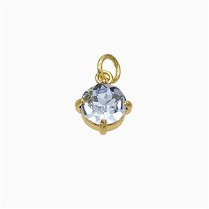 Copper Pendant Pave Crystal Glass Gold Plated, approx 6mm