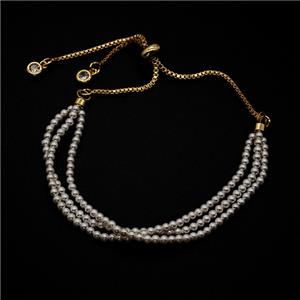 Copper Ball Bracelet Adjustable Shiny Silver Gold Plated, approx 2mm, 24cm length