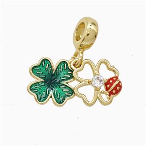 Enamel Copper Pendant, Gold Plated, approx 10mm, 7mm dia