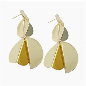 Copper Stud Earrings Gold Plated, approx 12mm, 25mm, 36mm