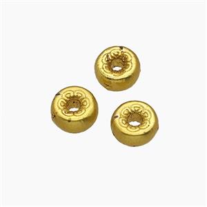 Copper Rondelle Beads Gold Plated, approx 6mm