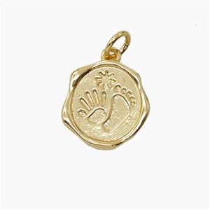 Copper Pendant, Gold Plated, approx 13mm