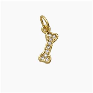 Copper Pendant Pave Zircon, Gold Plated, approx 4-9.5mm