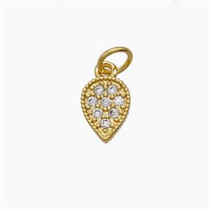 Copper Pendant Pave Zircon, Gold Plated, approx 6-9mm