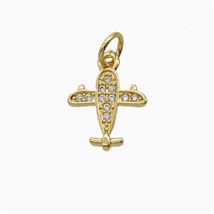 Copper Pendant Pave Zircon, Gold Plated, approx 11mm
