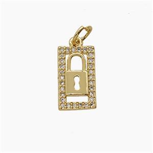 Copper Pendant Pave Zircon, Gold Plated, approx 7-13mm