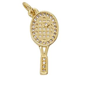 Copper Pendant Pave Zircon, Gold Plated, approx 9-20mm