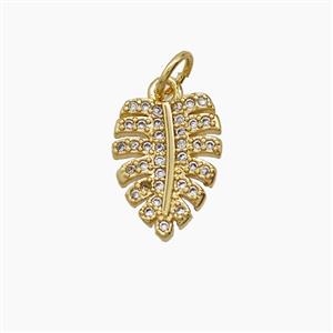 Copper Pendant Pave Zircon, Gold Plated, approx 10-13mm