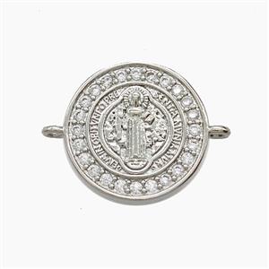 Copper Pendant Pave Zircon, Gold Plated, approx 16mm